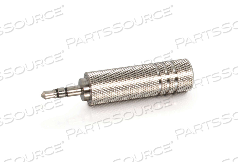 AUDIO ADAPTER, METALLIC SILVER, 3.5 MM STEREO MALE X 6.3 MM STEREO FEMALE AUDIO ADAPTER, METALLIC SILVER, 3.5 MM STEREO MALE X 6.3 MM STEREO FEMALE