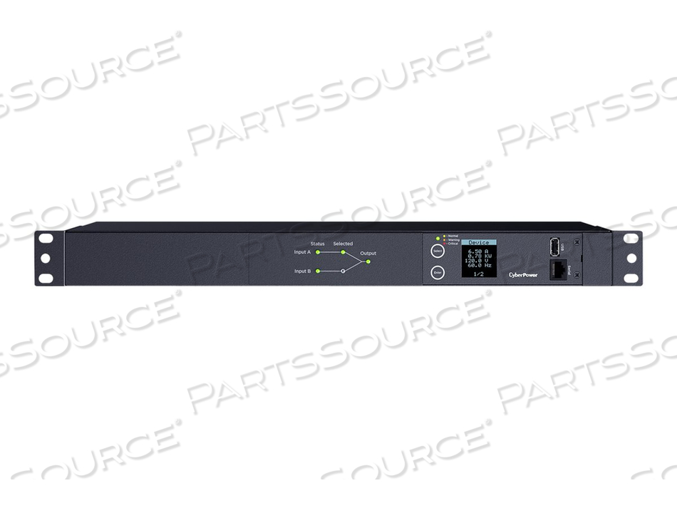 METERED ATS SERIES PDU24002, POWER DISTRIBUTION UNIT (RACK-MOUNTABLE), AC 100-120 V, 1-PHASE, SERIAL, INPUT: 2 X NEMA L5-20P, OUTPUT CONNECT by CyberPower METERED ATS SERIES PDU24002, POWER DISTRIBUTION UNIT (RACK-MOUNTABLE), AC 100-120 V, 1-PHASE, SERIAL, INPUT: 2 X NEMA L5-20P, OUTPUT CONNECT by CyberPower