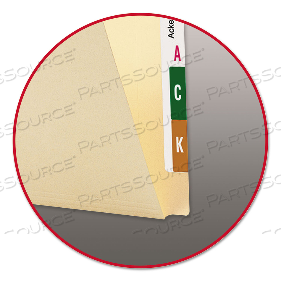 EXTENDED END TAB MANILA FOLDERS, STRAIGHT TABS, LETTER SIZE, 0.75" EXPANSION, MANILA, 100/BOX 