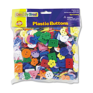 PLASTIC BUTTON ASSORTMENT, 1 LB, ASSORTED COLORS/SHAPES/SIZES by Creativity Street