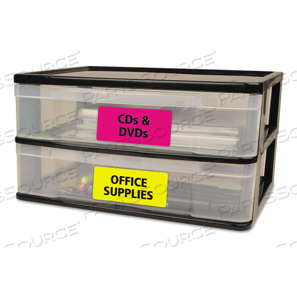 HIGH-VIS REMOVABLE LASER/INKJET ID LABELS, 2 X 4, ASST. NEON by Avery