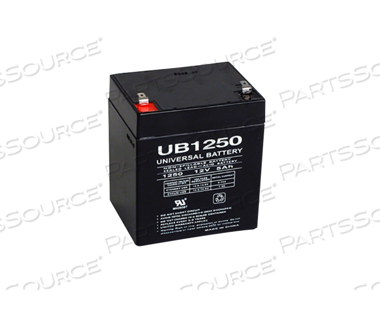 BATTERY, SEALED LEAD ACID, 12V, 5 AH, 0.187 IN F1 