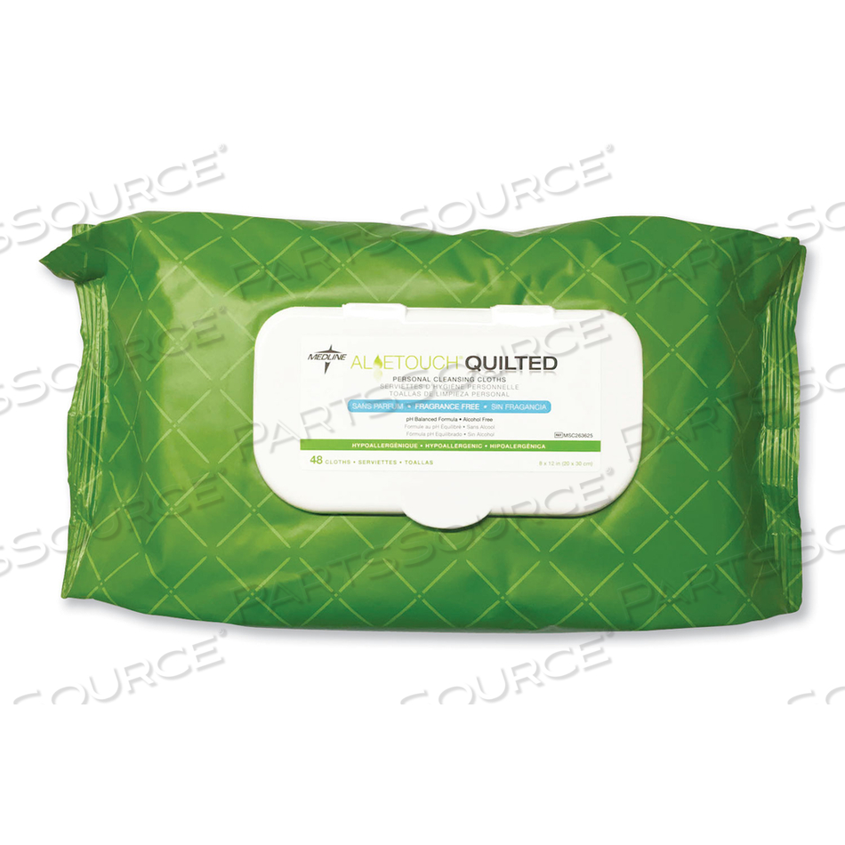 FITRIGHT SELECT PREMIUM PERSONAL CLEANSING WIPES, 8 X 12, FRAGRANCE-FREE, WHITE by Medline Industries, Inc.