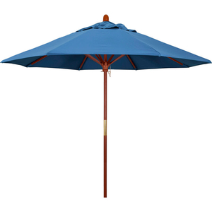 CALIFORNIA UMBRELLA 9' PATIO UMBRELLA - OLEFIN FROST BLUE - HARDWOOD POLE - GROVE SERIES by March Products Inc CALIFORNIA UMBRELLA 9' PATIO UMBRELLA - OLEFIN FROST BLUE - HARDWOOD POLE - GROVE SERIES by March Products Inc