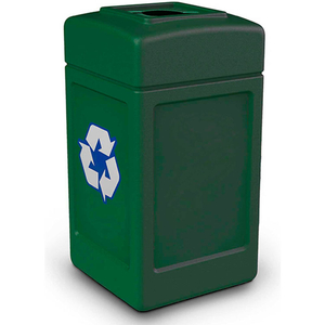 POLYTEC RECYCLE42 SQUARE CONTAINER, MIXED OPEN TOP - FOREST GREEN by Dci Marketing