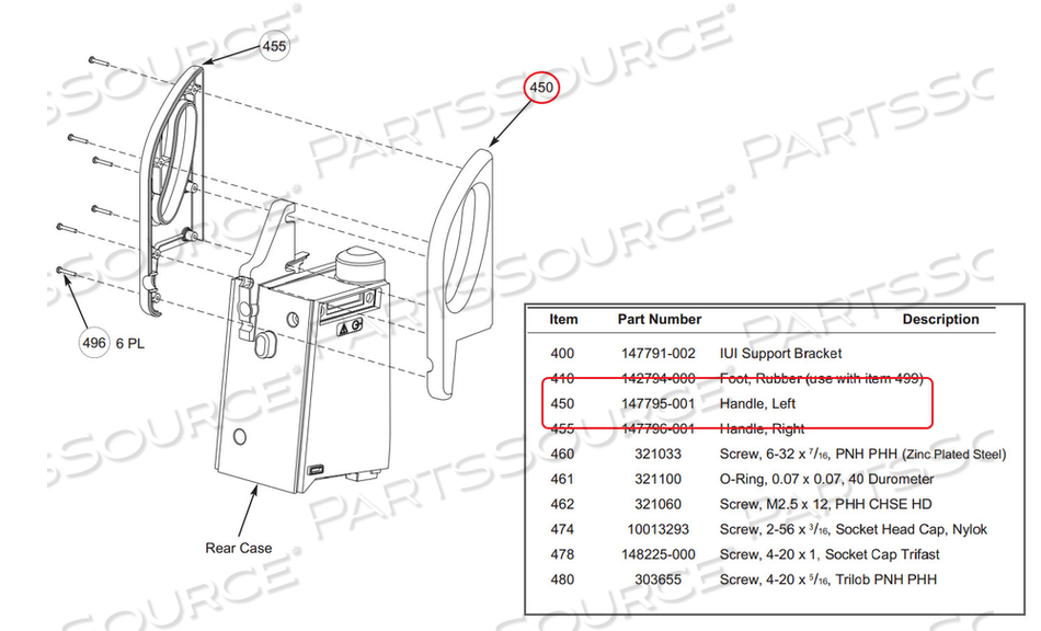 LEFT HANDLE by CareFusion Alaris / 303 LEFT HANDLE by CareFusion Alaris / 303