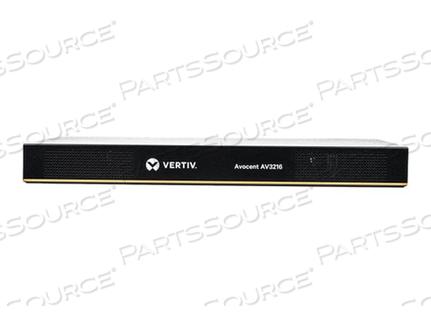 AVOCENT AUTOVIEW AV3216, KVM SWITCH, 16 X KVM PORT(S), 2 LOCAL USERS, 1 IP USER, FRONT TO BACK AIRFLOW, RACK-MOUNTABLE, AC 100, 240 V by Vertiv