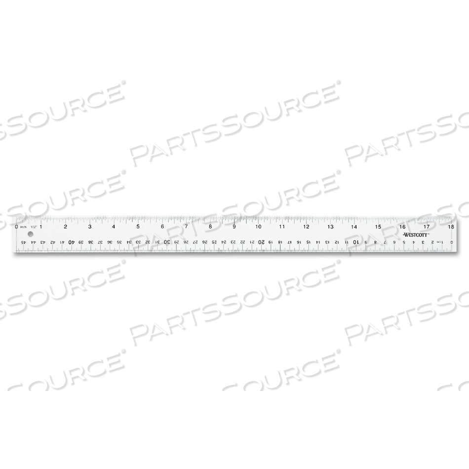 CLEAR FLEXIBLE ACRYLIC RULER, STANDARD/METRIC, 18" LONG, CLEAR by Westcott