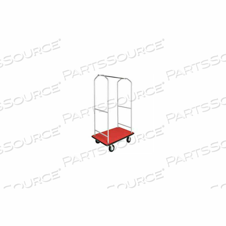 ECONOMY BELLMAN CART SILVER METALLIC, RED CARPET, BLACK BUMPER, 6" PNEUMATIC by CSL ECONOMY BELLMAN CART SILVER METALLIC, RED CARPET, BLACK BUMPER, 6" PNEUMATIC by CSL
