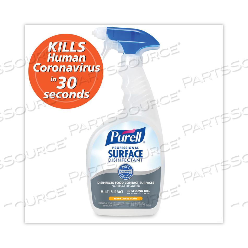 PROFESSIONAL SURFACE DISINFECTANT, FRESH CITRUS, 32 OZ SPRAY BOTTLE by Purell PROFESSIONAL SURFACE DISINFECTANT, FRESH CITRUS, 32 OZ SPRAY BOTTLE by Purell