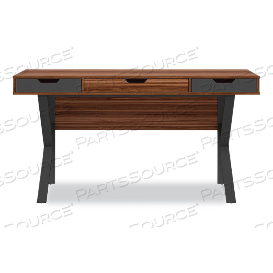 STIRLING TABLE DESK, 59.75" X 23.75" X 31", NATURAL WALNUT/CHARCOAL GRAY 