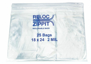 RECLOSABLE BAG STANDARD LDPE SEAL PK250 by Reloc Zippit