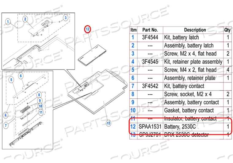BRANDED BATTERY FOR DRX 2530 DETECTORS by Carestream Health, Inc.