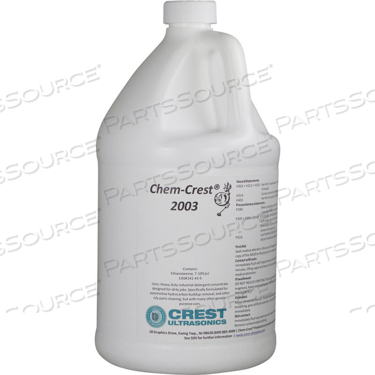 CHEM CREST 2003 AUTO & CARBURETOR WASH SOLUTION - 4 X 1 GALLON BOTTLE - CREST ULTRASONIC by Crest Ultrasonics