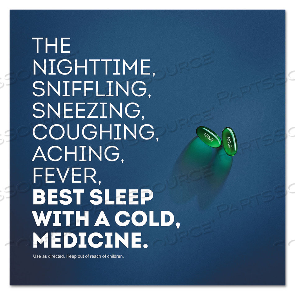 NYQUIL COLD AND FLU NIGHTTIME LIQUICAPS, 24/BOX, 24 BOXES/CARTON 