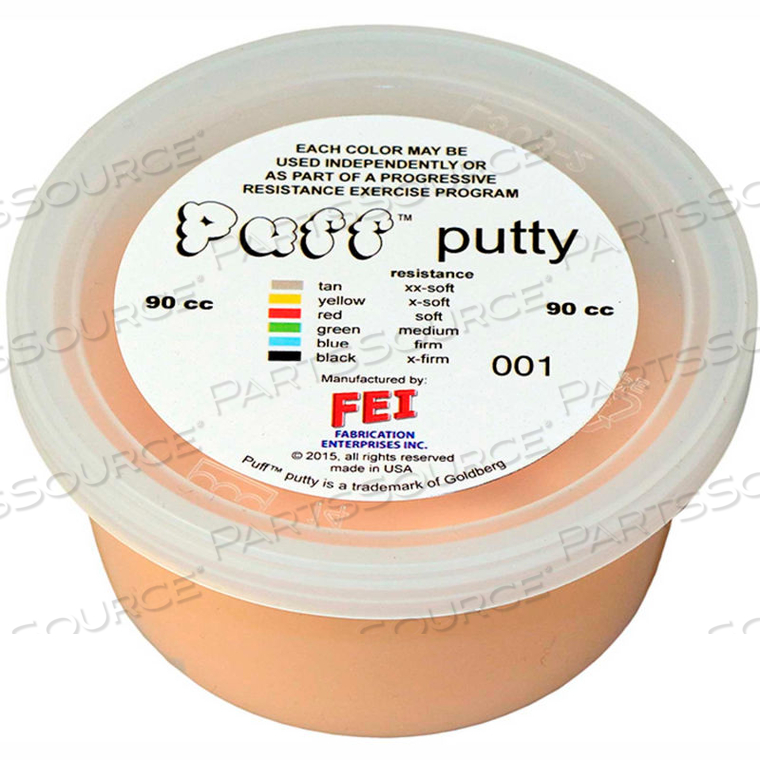 PUFF LITE COLOR-CODED EXERCISE PUTTY, XX-SOFT, TAN, 90CC by Fabrication Enterprises