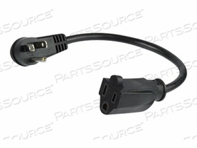 1FT FLAT EXTENSION CORD - NEMA 5-15R TO NEMA RIGHT-ANGLE 5-15P - POWER CABLE - NEMA 5-15 (M) RIGHT-ANGLED TO NEMA 5-15 (F) STRAIGHT - 125 V - 13 A - 1 FT - BLACK by StarTech.com Ltd. 1FT FLAT EXTENSION CORD - NEMA 5-15R TO NEMA RIGHT-ANGLE 5-15P - POWER CABLE - NEMA 5-15 (M) RIGHT-ANGLED TO NEMA 5-15 (F) STRAIGHT - 125 V - 13 A - 1 FT - BLACK by StarTech.com Ltd.