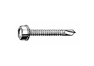 SELF DRILLING TAPPING SCREW, #10 SIZE, 1 IN LG, STEEL, ZINC PLATED, HEX WASHER, EXTERNAL HEX by Fabory