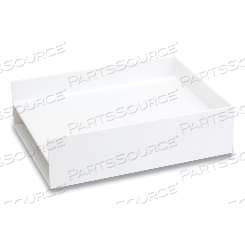 STACKABLE LETTER TRAYS, 1 SECTION, LETTER SIZE FILES, 9.75 X 12.5 X 1.75, WHITE, 2/PACK 