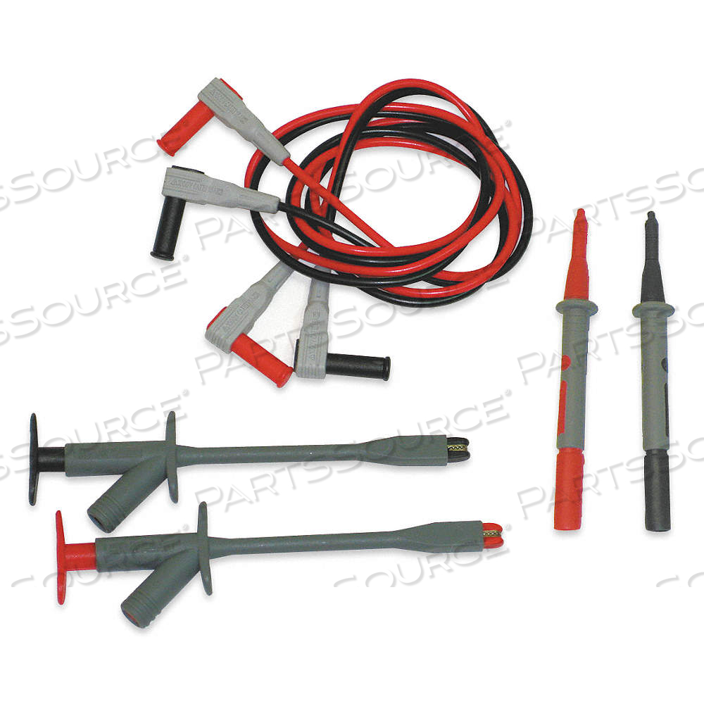 TEST LEAD KIT, CAT III 1000V, ALLIGATOR CLIPS/PROBE, STD SHROUDED BANANA PLUG, 4WRD7 by Approved Vendor