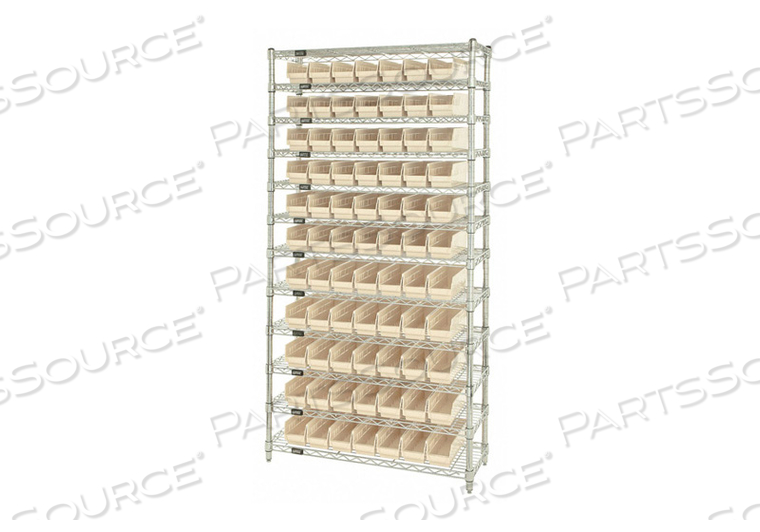 BIN SHELVING 74 OVERALL H 88 BINS IVORY by Quantum Storage Systems BIN SHELVING 74 OVERALL H 88 BINS IVORY by Quantum Storage Systems