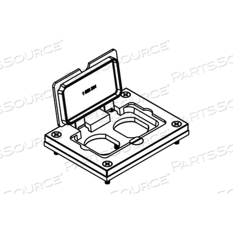 828DPGFITC FLOOR BOX CVR. W/SGL RECTANGULAR FLIP LID, FOR DPLX RECPT., BRASS by Wiremold