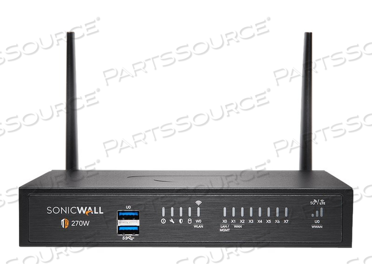 TZ270W, ADVANCED EDITION, SECURITY APPLIANCE, GIGE, WI-FI 5, 2.4 GHZ, 5 GHZ, SONICWALL SECURE UPGRADE PLUS PROGRAM (3 YEARS OPTION), DESKTOP by Sonicwall TZ270W, ADVANCED EDITION, SECURITY APPLIANCE, GIGE, WI-FI 5, 2.4 GHZ, 5 GHZ, SONICWALL SECURE UPGRADE PLUS PROGRAM (3 YEARS OPTION), DESKTOP by Sonicwall