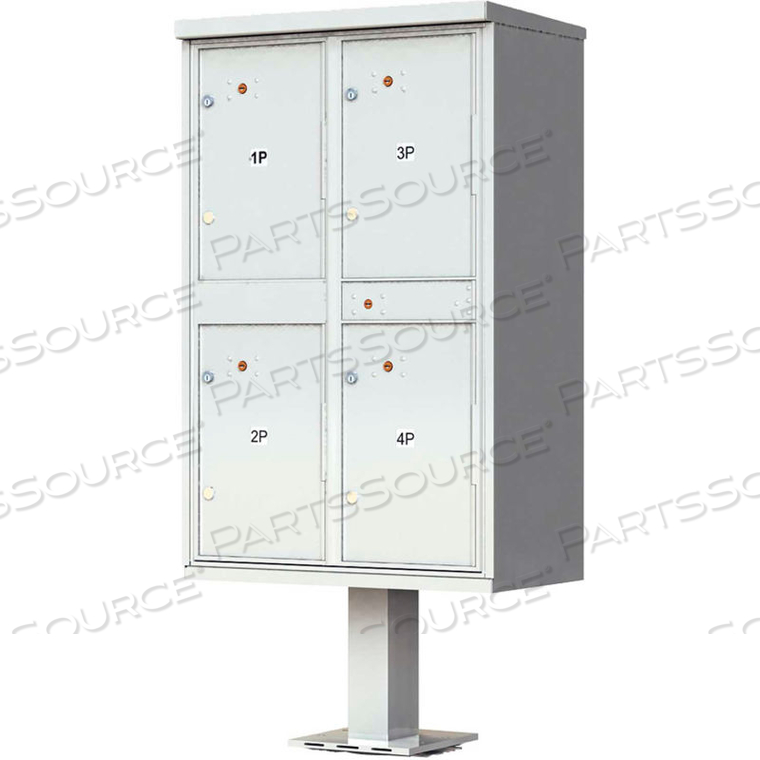 VALIANT OUTDOOR PARCEL LOCKER, 4 LOCKERS, POSTAL GREY by Florence Manufacturing Company VALIANT OUTDOOR PARCEL LOCKER, 4 LOCKERS, POSTAL GREY by Florence Manufacturing Company