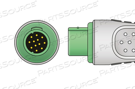 DIRECT-CONNECT ECG CABLE, GRAY, THERMOPLASTIC POLYURETHANE JACKET, 2.6 MM DIA LEAD CABLE, 12 PIN ROUND, PINCH/GRABBER, MEETS CE, FDA, TUV, R 