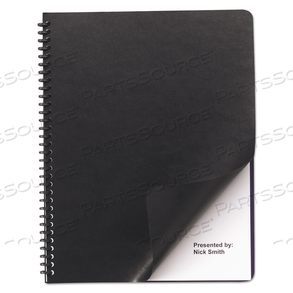 LEATHER-LOOK PRESENTATION COVERS FOR BINDING SYSTEMS, BLACK, 11 X 8.5, UNPUNCHED, 200 SETS/BOX 