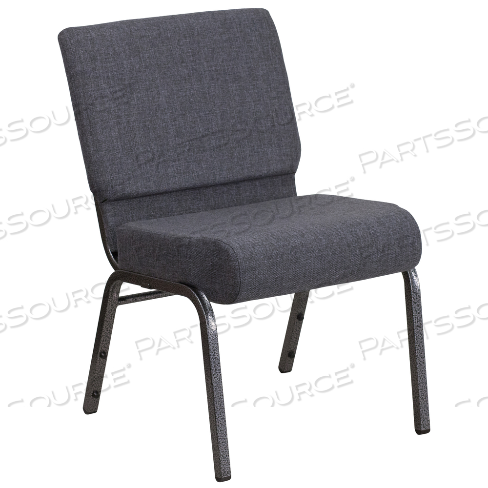 HERCULES SERIES 21''W CHURCH CHAIR IN DARK GRAY FABRIC - SILVER VEIN FRAME by Flash Furniture HERCULES SERIES 21''W CHURCH CHAIR IN DARK GRAY FABRIC - SILVER VEIN FRAME by Flash Furniture