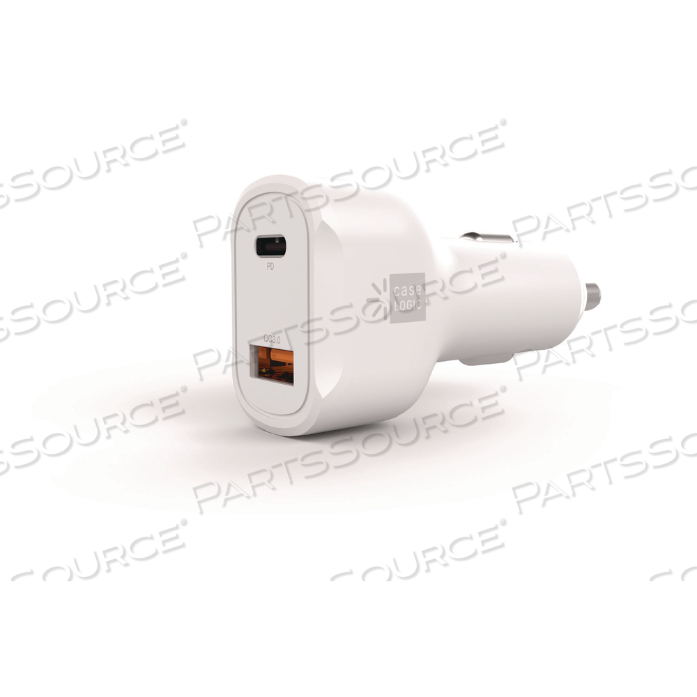 PD CAR CHARGER, 60 W, TWO 2 A PORTS, WHITE by ByTech
