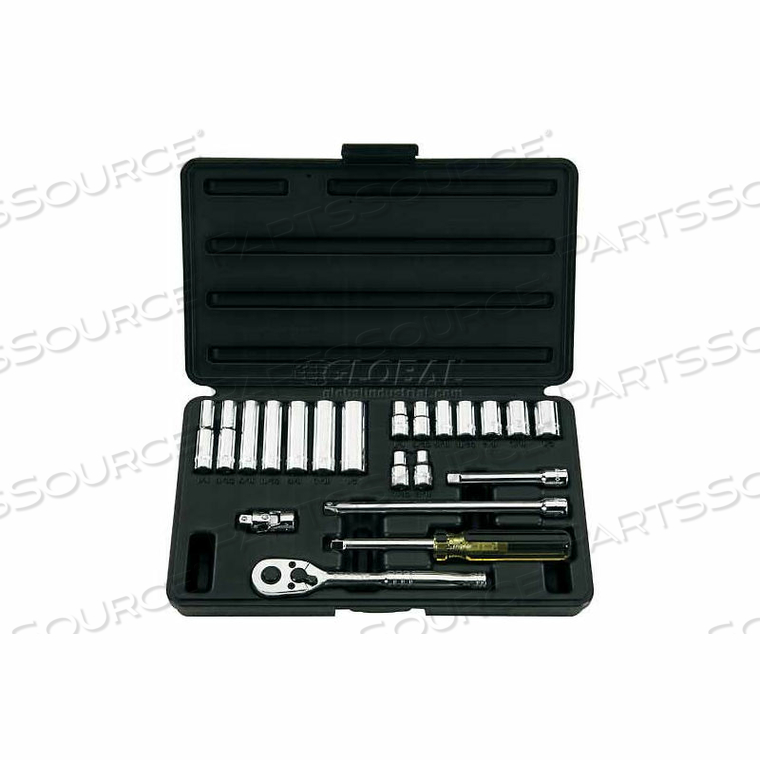 1/4" DRIVE 21 PIECE FRACTIONAL SOCKET SET, 6 POINT by Stanley 1/4" DRIVE 21 PIECE FRACTIONAL SOCKET SET, 6 POINT by Stanley
