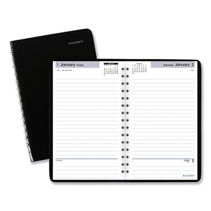 DAYMINDER DAILY APPOINTMENT BOOK, 8 X 5, BLACK COVER, 12-MONTH (JAN TO DEC): 2023 by At-A-Glance