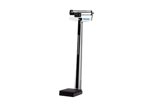 MECHANICAL BEAM PHYSICIANS SCALE WITH ROTATING POISE BAR, HEIGHT ROD, AND WHEELS, 500 LB X 1/4 LB by Health O Meter Professional Scales