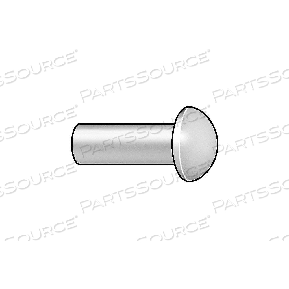 SOLID RIVET,3/4 IN L,DOME, INCH, DOME, 0.1875 IN SHANK DIA, 57/64 IN OVERALL LG, 1100F by Approved Vendor