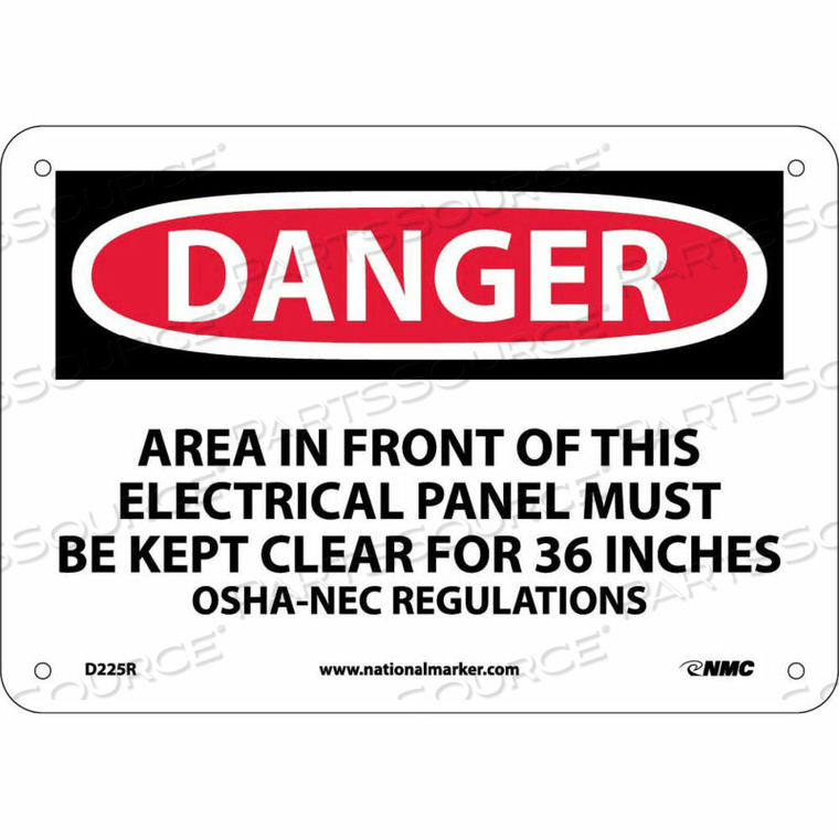 SAFETY SIGNS - DANGER AREA - RIGID PLASTIC 7"H X 10"W by National Marker Company