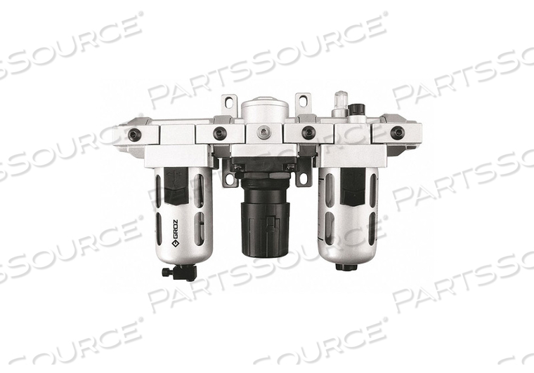 FILTER/REGULATOR/LUBRICATOR, AIR INLET SIZE 1/2 IN, AIR INLET TYPE NPT, MAXIMUM FLOW RATE 106 CFM, MAXIMUM OPERATING PRESSURE 145 PSI, FILTE by Groz FILTER/REGULATOR/LUBRICATOR, AIR INLET SIZE 1/2 IN, AIR INLET TYPE NPT, MAXIMUM FLOW RATE 106 CFM, MAXIMUM OPERATING PRESSURE 145 PSI, FILTE by Groz