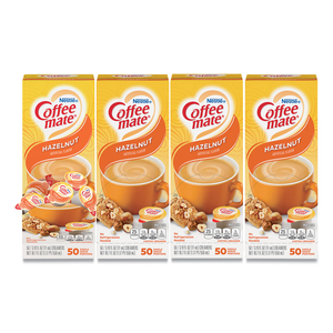 LIQUID COFFEE CREAMER, HAZELNUT, 0.38 OZ MINI CUPS, 50/BOX, 4 BOXES/CARTON, 200 TOTAL/CARTON by Coffee-Mate