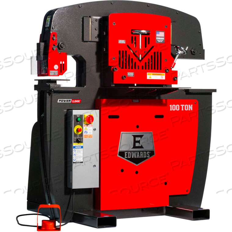 100 TON IRONWORKER - 3 PHASE, 460V W/ HYDRAULIC ACCESSORY PACK by Edwards Signaling 100 TON IRONWORKER - 3 PHASE, 460V W/ HYDRAULIC ACCESSORY PACK by Edwards Signaling