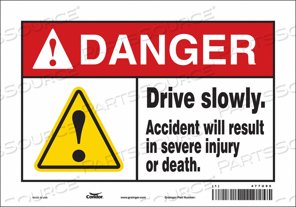 TRAFFIC SIGN 10 W 7 H 0.004 THICKNESS 