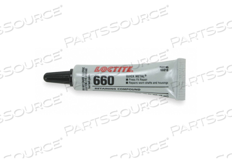 660 RETAINING COMPOUND, QUICK METAL, PRESS FIT REPAIR, SIZE: 6 ML TUBE, CASE QTY: 10 TUBES PER CASE, REPLACES PART # 66010, ** PRICED PER TU by Loctite Brand