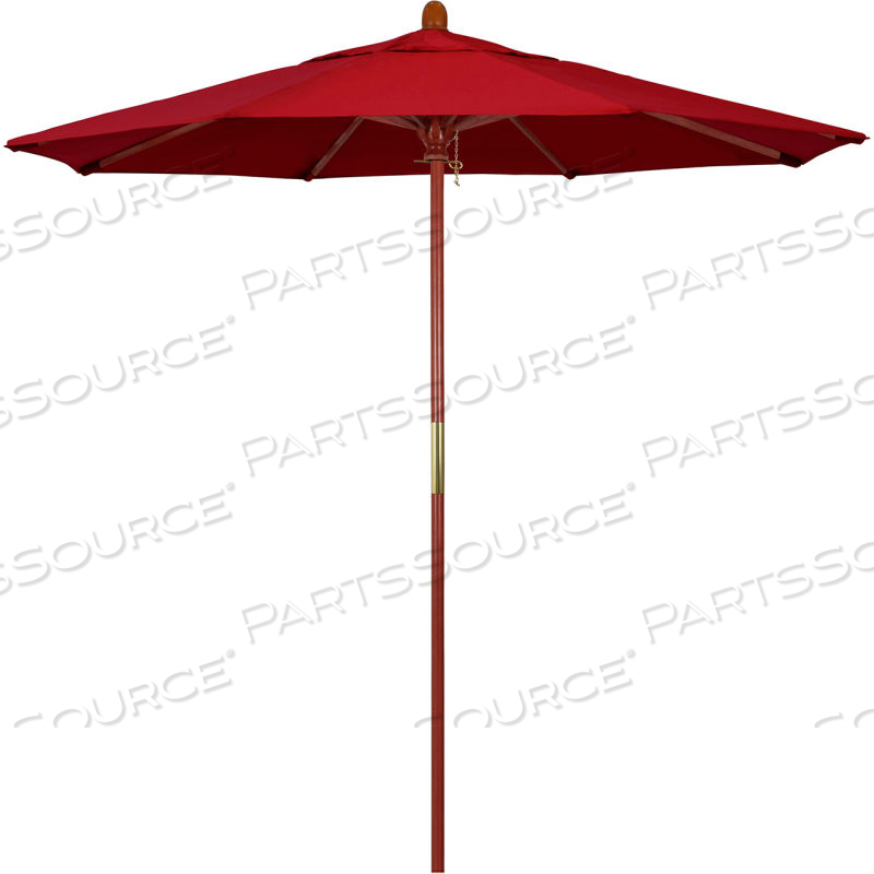CALIFORNIA UMBRELLA 7.5' PATIO UMBRELLA - OLEFIN RED - HARDWOOD POLE - GROVE SERIES by March Products Inc CALIFORNIA UMBRELLA 7.5' PATIO UMBRELLA - OLEFIN RED - HARDWOOD POLE - GROVE SERIES by March Products Inc