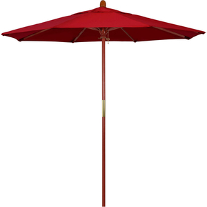 CALIFORNIA UMBRELLA 7.5' PATIO UMBRELLA - OLEFIN RED - HARDWOOD POLE - GROVE SERIES by March Products Inc CALIFORNIA UMBRELLA 7.5' PATIO UMBRELLA - OLEFIN RED - HARDWOOD POLE - GROVE SERIES by March Products Inc