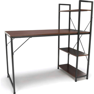 ESSENTIALS COLLECTION COMBINATION DESK WITH 4 SHELF UNIT, WALNUT by OFM Inc