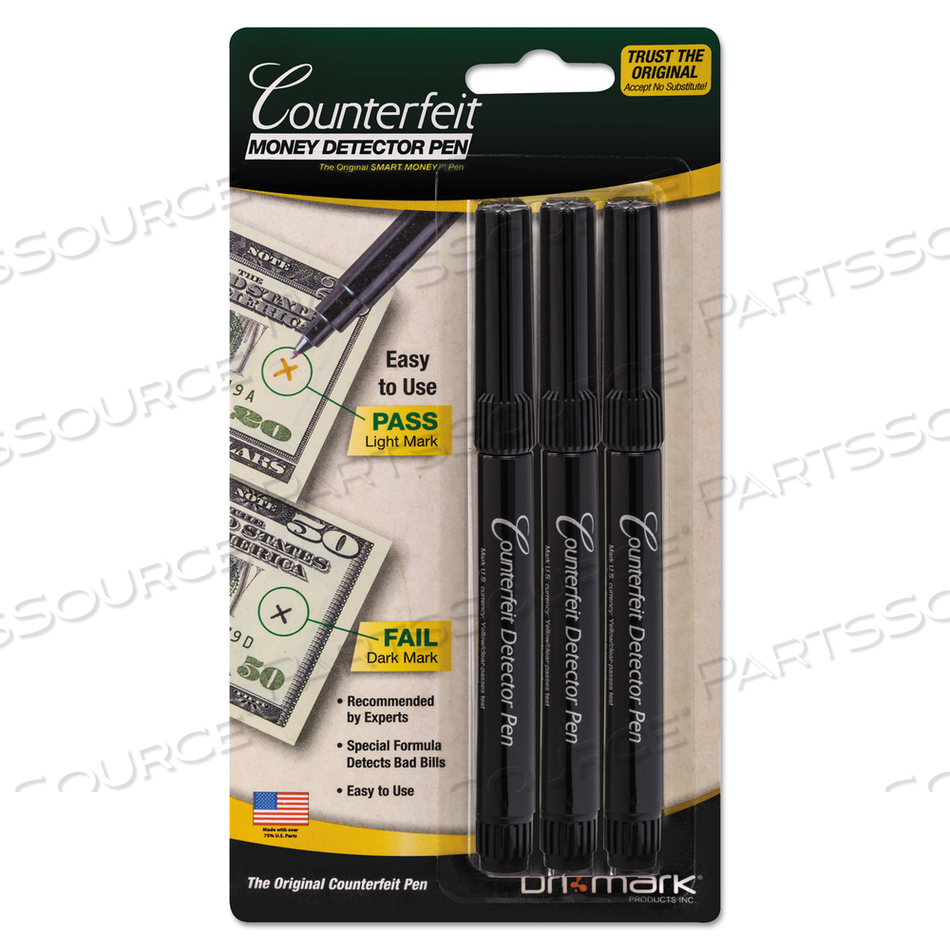SMART MONEY COUNTERFEIT BILL DETECTOR PEN, U.S. CURRENCY by Dri-Mark SMART MONEY COUNTERFEIT BILL DETECTOR PEN, U.S. CURRENCY by Dri-Mark