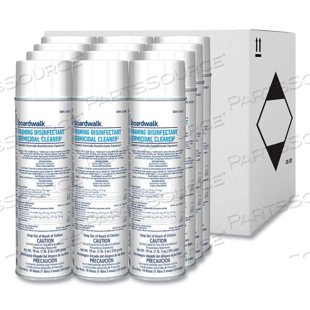 FOAMING DISINFECTANT GERMICIDAL CLEANER, FLOWERY SCENT, 19 OZ AEROSOL CAN by Boardwalk