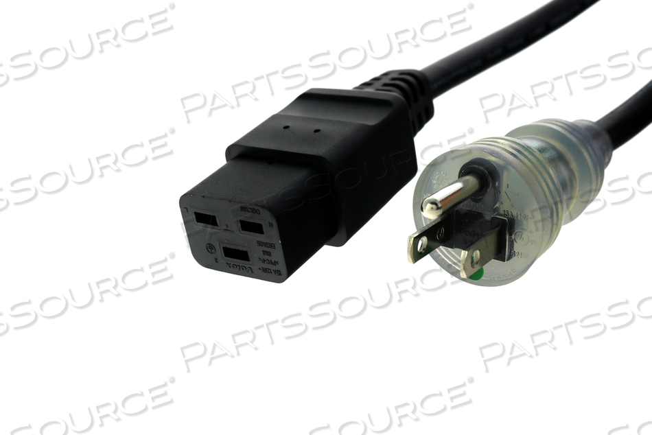POWER CORD, BLACK, 5M LENGTH, ROHS COMPLIANT CERTIFICATION, 15A CURRENT RATING by Draeger Inc.