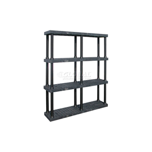 STRUCTURAL PLASTIC VENTED SHELVING, 66"W X 16"D X 75"H, BLACK by SPC Industrial