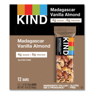 NUTS AND SPICES BAR, MADAGASCAR VANILLA ALMOND, 1.4 OZ, 12/BOX by Kind